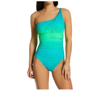 NWT Bleu Rod Beattie Cool Breeze One Shoulder Mio One Piece Swimsuit Size 4
